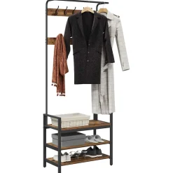 vidaXL Kapstok met plank Oud hout 75 x 34 x 184 cm Bewerkt hout