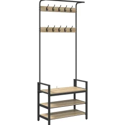 vidaXL Kapstok met plank Sonoma Eiken 75 x 34 x 184 cm Bewerkt hout