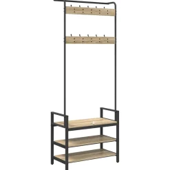 vidaXL Kapstok met plank Sonoma Eiken 75 x 34 x 184 cm Bewerkt hout