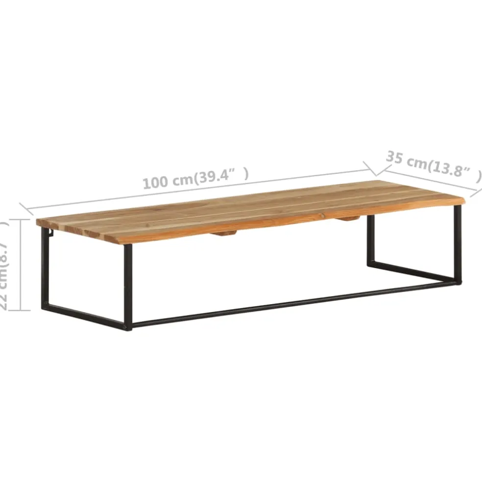 vidaXL Kapstok met schap 100x35x22 cm massief acaciahout