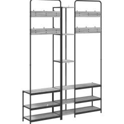 vidaXL Kapstok met schoenenbank Grijs Sonoma 143 x 30 x 199,5 cm