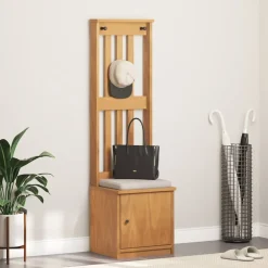 vidaXL Kapstok SANDNES 45x40x159,5 cm massief grenenhout