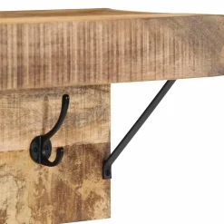 vidaXL Kapstok Wandgemonteerd Bruin 73 x 19 x 23 cm Massief mangohout