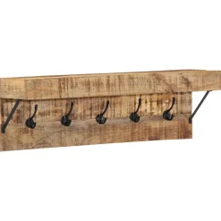 vidaXL Kapstok Wandgemonteerd Bruin 73 x 19 x 23 cm Massief mangohout