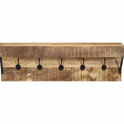 vidaXL Kapstok Wandgemonteerd Bruin 73 x 19 x 23 cm Massief mangohout