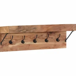 vidaXL Kapstok Wandgemonteerd Bruin 73 x 19 x 23 cm Massief acaciahout