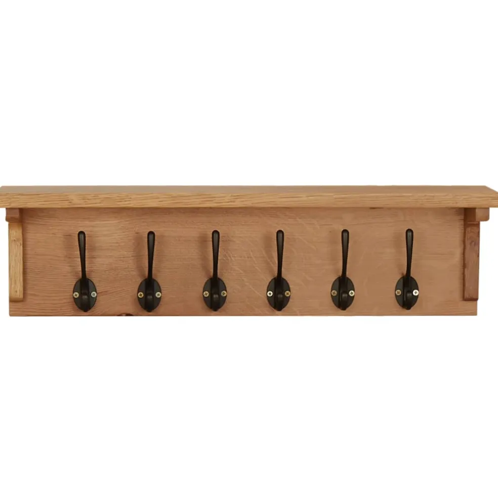 vidaXL Kapstok 60x16x16 cm massief eikenhout