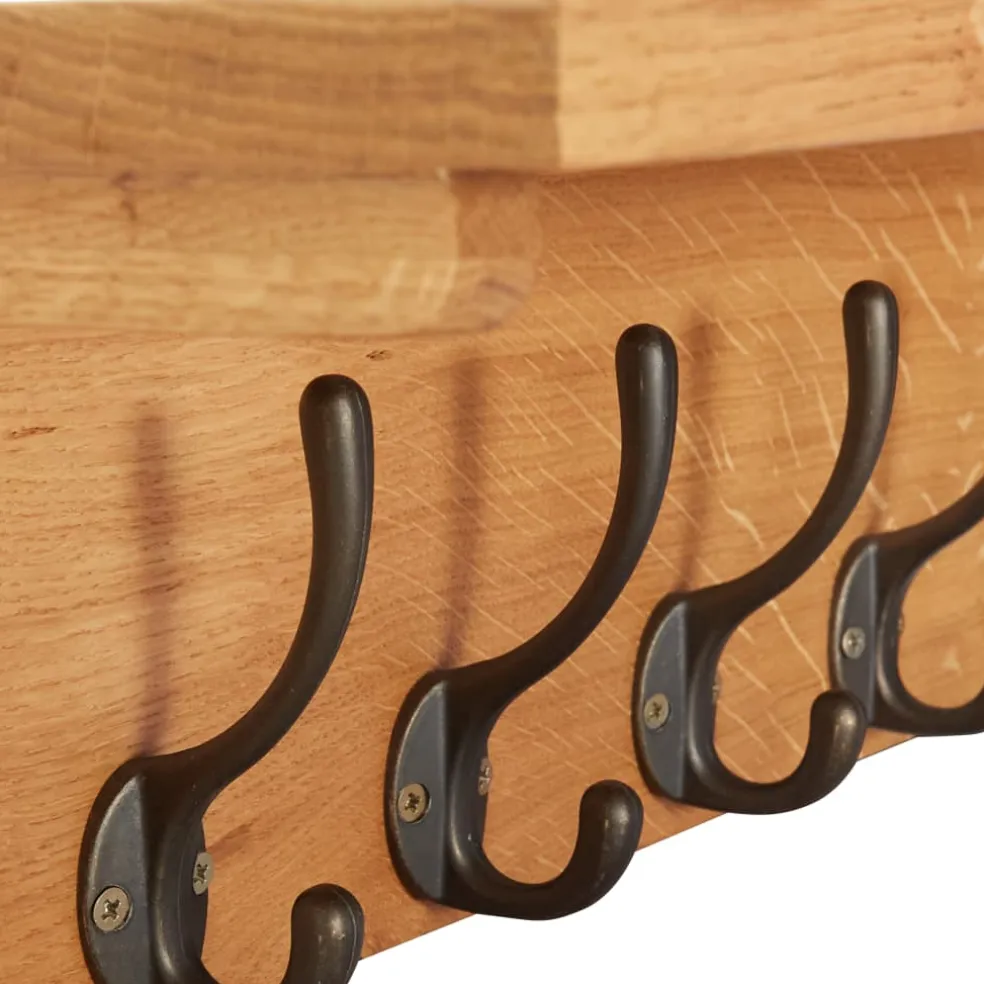 vidaXL Kapstok 60x16x16 cm massief eikenhout