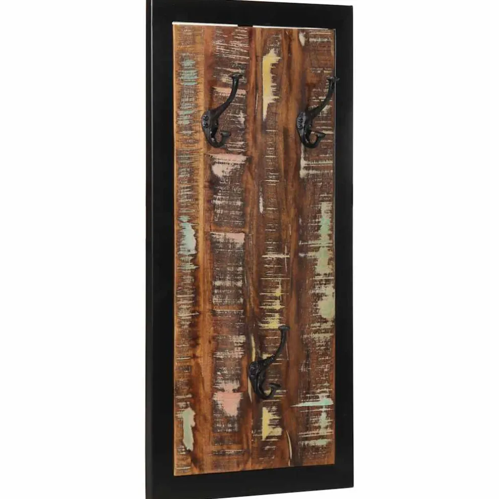 vidaXL Kapstok 40x2x80 cm massief gerecycled hout meerkleurig