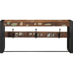 vidaXL Kapstok 80x35x35 cm massief gerecycled hout meerkleurig