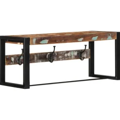 vidaXL Kapstok 80x35x35 cm massief gerecycled hout meerkleurig