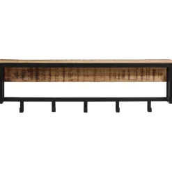 vidaXL Kapstok 87x10x27 cm massief ruw mangohout