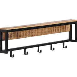 vidaXL Kapstok 87x10x27 cm massief ruw mangohout