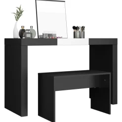 vidaXL Kaptafelkruk 70x35x45 cm bewerkt hout zwart