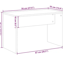 vidaXL Kaptafelkruk 70x35x45 cm bewerkt hout oud houtkleurig