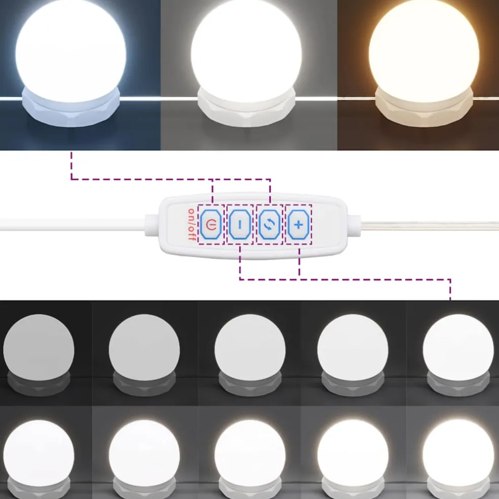 vidaXL Kaptafel met LED-verlichting 96x40x142 cm wit
