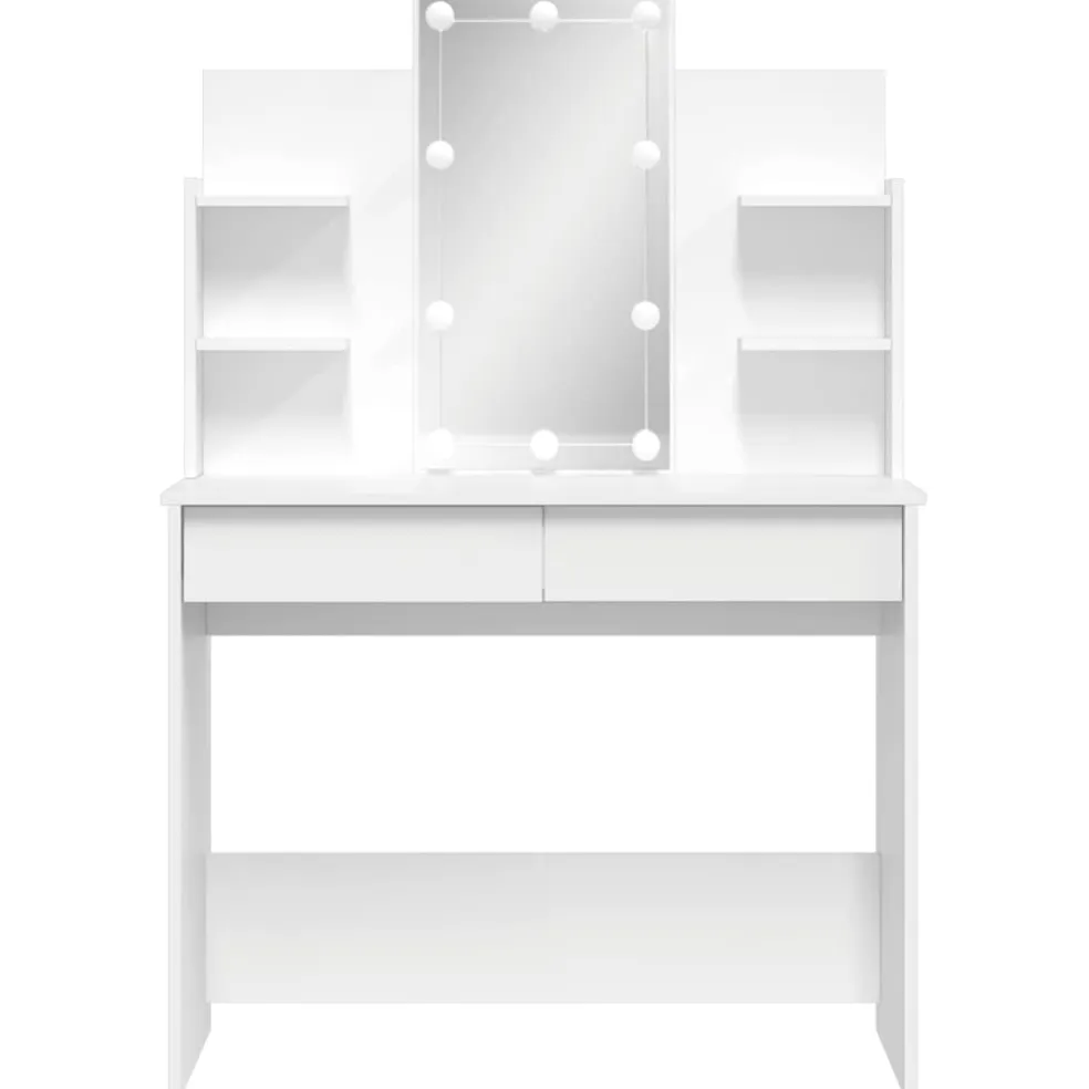 vidaXL Kaptafel met LED-verlichting 96x40x142 cm wit