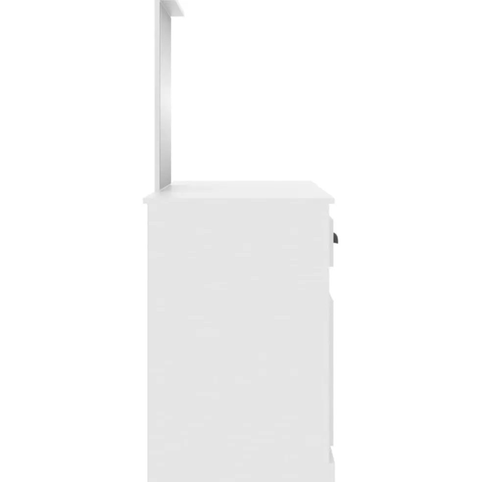 vidaXL Kaptafel met spiegel 130x50x132,5 cm wit