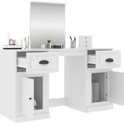 vidaXL Kaptafel met spiegel 130x50x132,5 cm wit