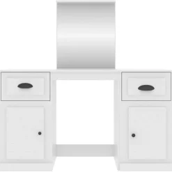 vidaXL Kaptafel met spiegel 130x50x132,5 cm wit
