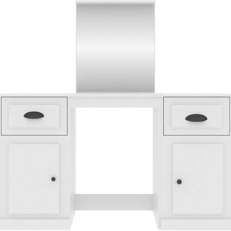 vidaXL Kaptafel met spiegel 130x50x132,5 cm wit