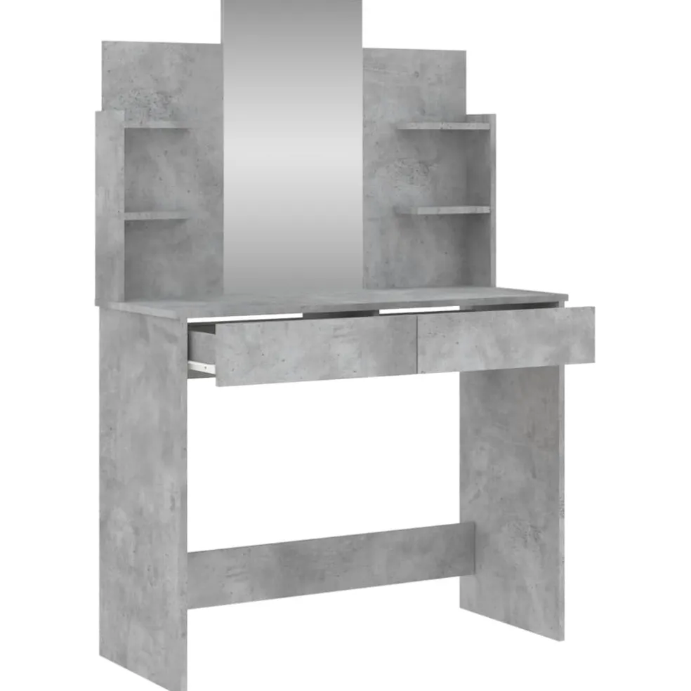 vidaXL Kaptafel met spiegel 96x39x142 cm betongrijs