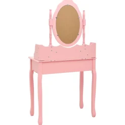 vidaXL Kaptafelset met kruk 75x69x140 cm paulowniahout roze