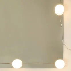 vidaXL Kaptafelset met LED's bewerkt hout wit