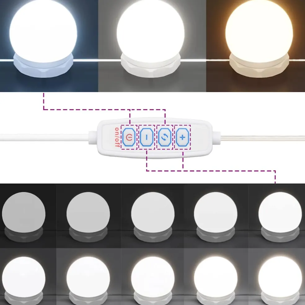 vidaXL Kaptafelset met LED's bewerkt hout sonoma eikenkleurig