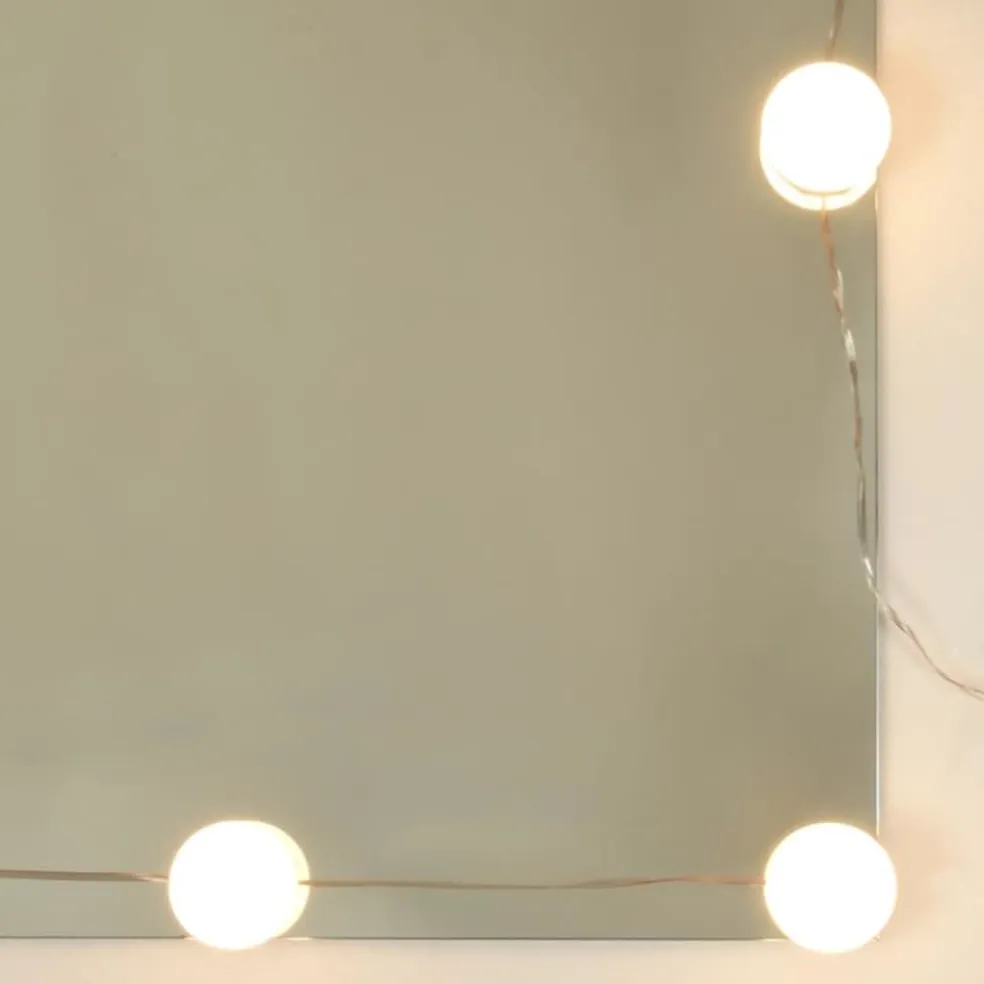 vidaXL Kaptafelset met LED's bewerkt hout gerookt eikenkleurig