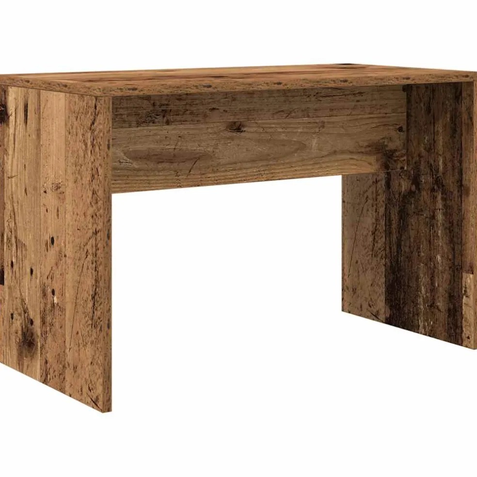 vidaXL Kaptafelset met LED-verlichting bewerkt hout oud houtkleurig