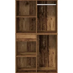 vidaXL Kaptafelset met LED-verlichting bewerkt hout oud houtkleurig