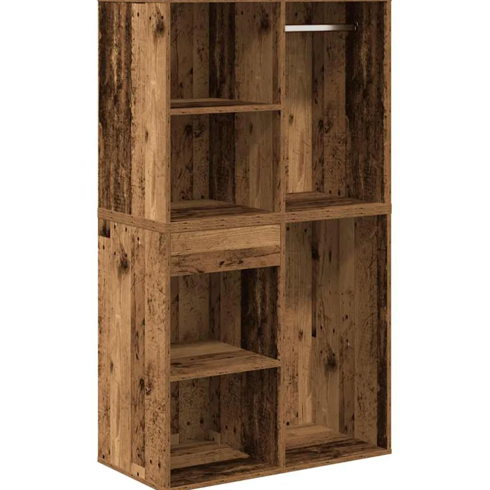 vidaXL Kaptafelset met LED-verlichting bewerkt hout oud houtkleurig