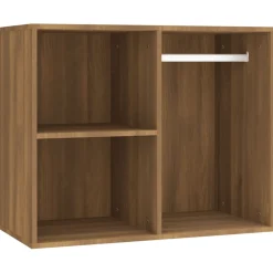vidaXL Kaptafelset met LED-verlichting bewerkt hout bruin eikenkleur
