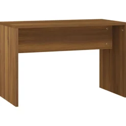 vidaXL Kaptafelset met LED-verlichting bewerkt hout bruin eikenkleur