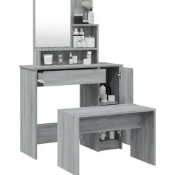 vidaXL Kaptafelset 86,5x35x136 cm grijs sonoma