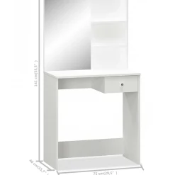 vidaXL Kaptafel 75x40x141 cm bewerkt hout wit