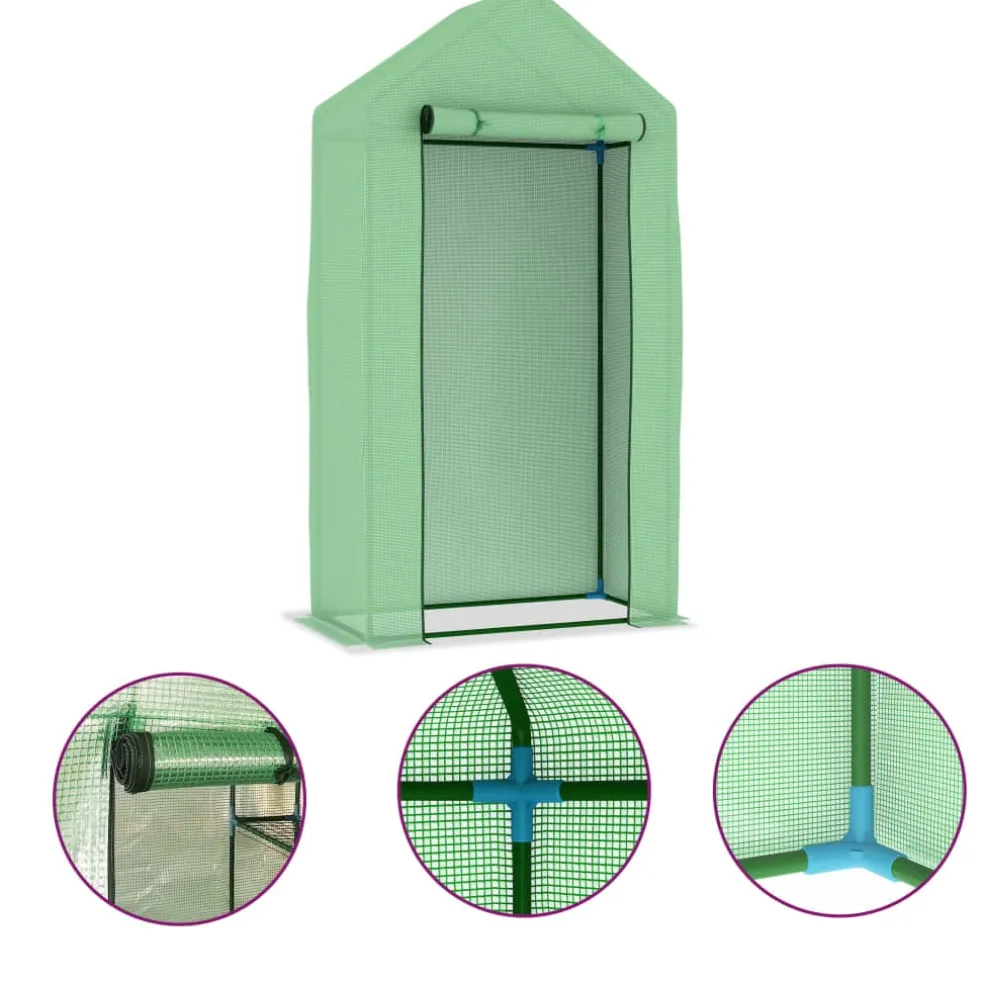 vidaXL Kas met stalen frame 0,5 m² 1x0,5x1,9 m