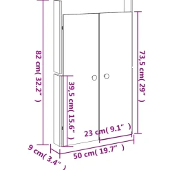 vidaXL Kastdeurtjes voor buitenkeuken MEPPEL 2 st 50x9x82 cm zwart