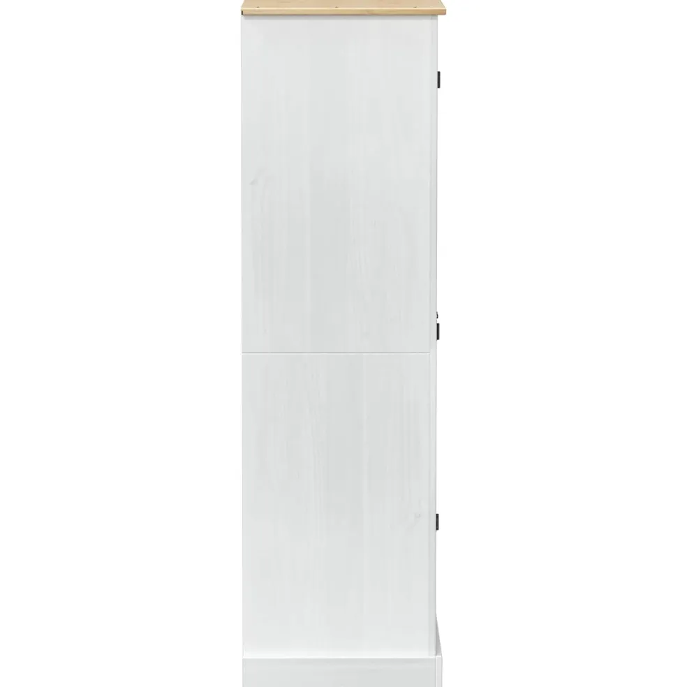 vidaXL Kasten met lade Wit 76 x 50 x 170 cm Massief grenenhout