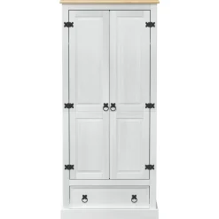vidaXL Kasten met lade Wit 76 x 50 x 170 cm Massief grenenhout