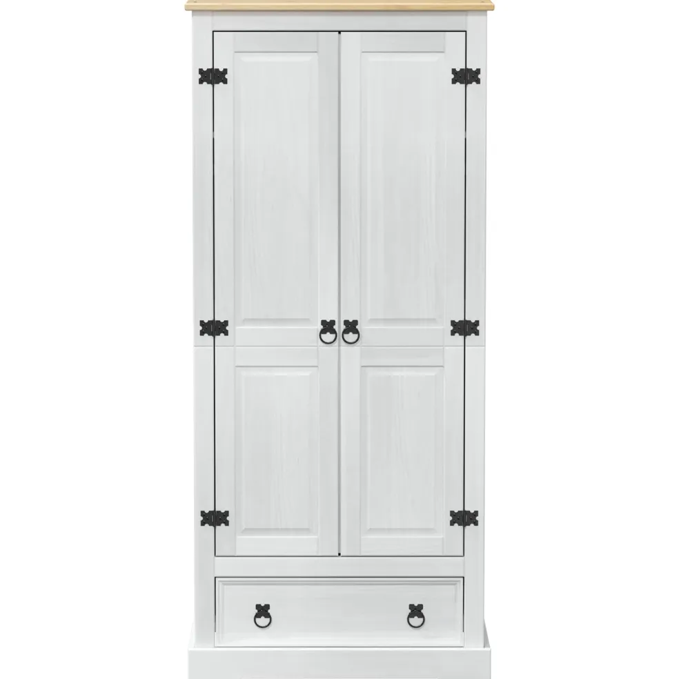 vidaXL Kasten met lade Wit 76 x 50 x 170 cm Massief grenenhout