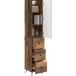 vidaXL Kastenset 2 st 34,5 x 34,5 x 90 cm Bewerkt hout Oud hout