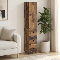 vidaXL Kastenset 2 st 34,5 x 34,5 x 90 cm Bewerkt hout Oud hout