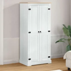 vidaXL Kasten Wit 76 x 50 x 170 cm Massief grenenhout