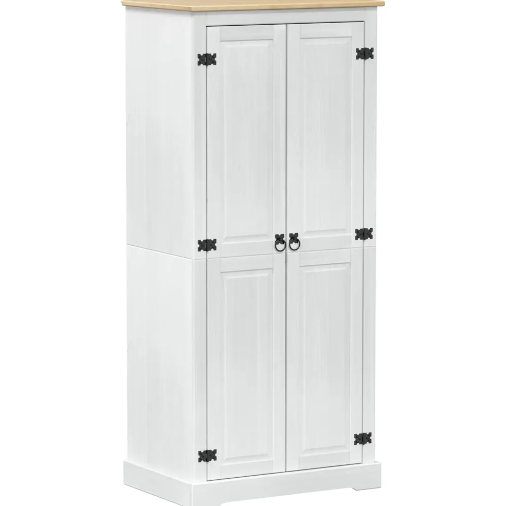 vidaXL Kasten Wit 76 x 50 x 170 cm Massief grenenhout
