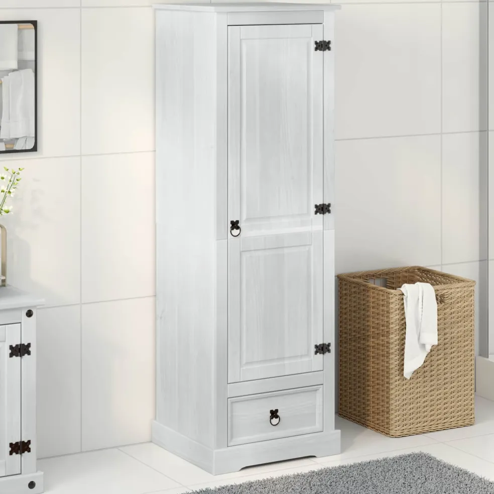 vidaXL Kasten Wit 55 x 50 x 170 cm Massief grenenhout