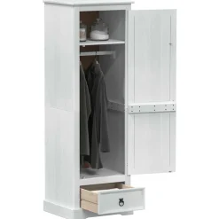 vidaXL Kasten Wit 55 x 50 x 170 cm Massief grenenhout