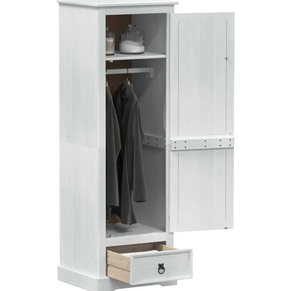 vidaXL Kasten Wit 55 x 50 x 170 cm Massief grenenhout