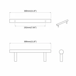 vidaXL Kasthandgreep 2 st Zilver 300 mm Roestvrij staal